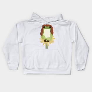 Frog on a flower Kids Hoodie